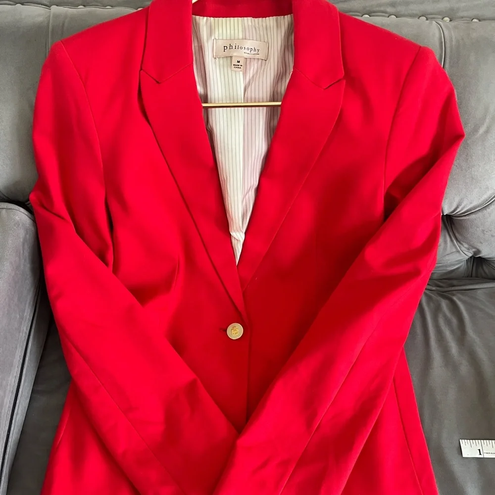 Philosophy Scarlet Women's classic luxury casual business vibrant Blazer M - Picture 7 of 9